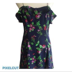 Lovely Floral mini dress with back corset size L